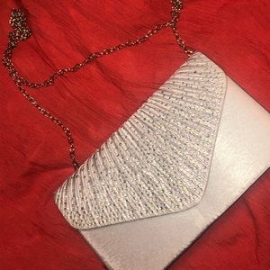 Silver Envelope Formal Clutch Purse